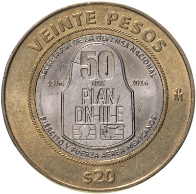 купить Мексика 20 песо (pesos) 2017 "50 лет действия Плана DN-III-E"