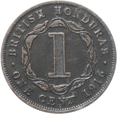 купить Британский Гондурас 1 цент (cent) 1916