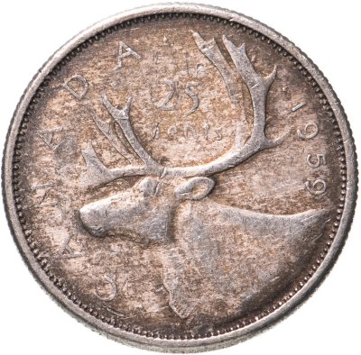 купить Канада 25 центов (cents) 1959