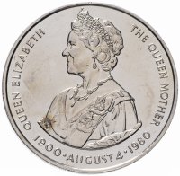 Купить Фолклендские острова 50 пенсов (pence) 1980 "80 лет со дня рождения Королевы Матери"
