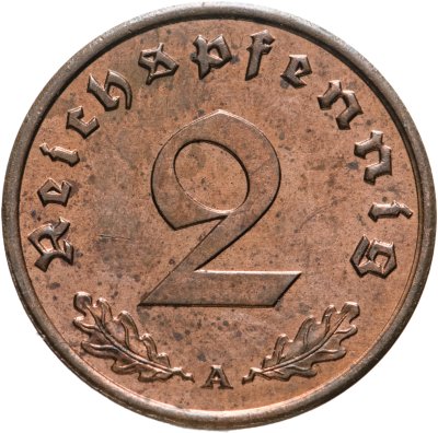 купить Германия (Третий Рейх) 2 рейхспфеннига "А" 1939