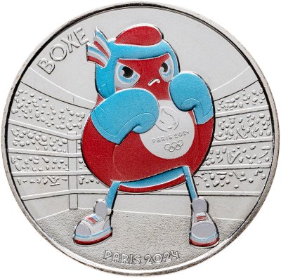 купить Франция 10 евро 2023 "XXXIII летние Олимпийские игры, Париж 2024 - Талисман Фриж. Бокс" в буклете
