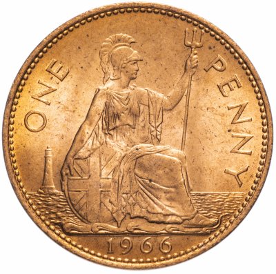 купить Великобритания 1 пенни (penny) 1966