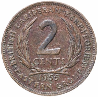 купить Британские Карибские Территории (Восточные Карибы) 2 цента 1955