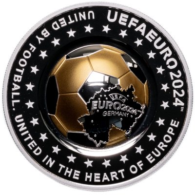 купить Казахстан 100 тенге 2024 "Чемпионат Европы по футболу в Германии, УЕФА 2024" (в футляре с сертификатом)