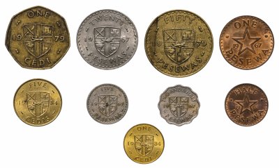 купить Гана набор из 9 монет 1967-1984