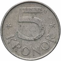 Купить Швеция 5 крон 1976-2009, случайная дата