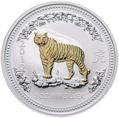 купить Австралия 1 доллар 2010 "Восточный календарь - год тигра" с позолотой