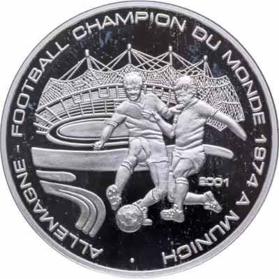 купить Бенин 1000 франков (francs) 2001 Чемпионат мира по футболу - Германия 1974