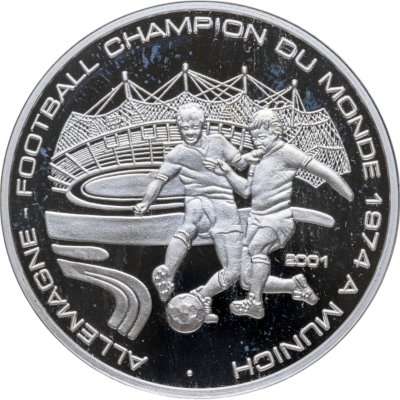 купить Бенин 1000 франков (francs) 2001 Чемпионат мира по футболу - Германия 1974
