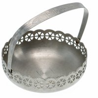 Купить Конфетница с ручкой и прорезным фигурным туловом, никель с серебрением, Великобритания, 1940-1970 гг.