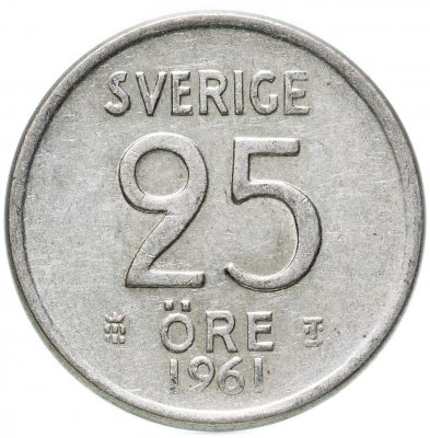 купить Швеция 25 эре (ore) 1961