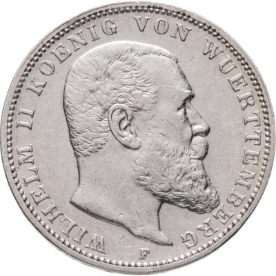 купить Германская Империя, Вюртемберг 3 марки 1909 F