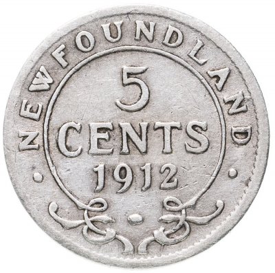 купить Ньюфаундленд 5 центов (cents) 1912