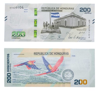 купить Гондурас 200 лемпир 2019 (Pick W105) Юбилейная 200 лет Независимости