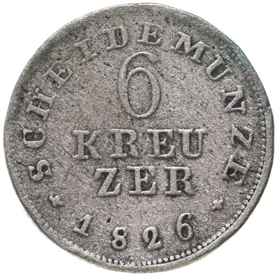 купить Германия, Гессен-Дармштадт 6 крейцеров 1826