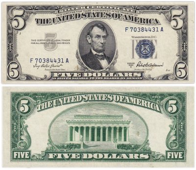 купить США 5 долларов 1953 Series 1953 Синяя печать