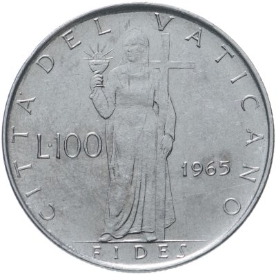 купить Ватикан 100 лир (lire) 1965