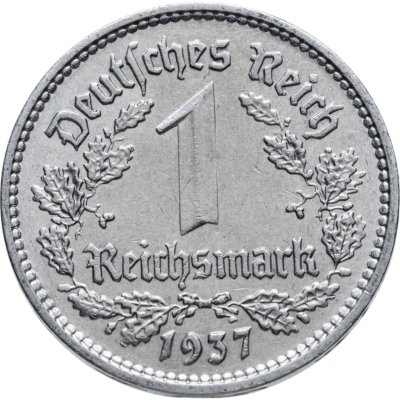 купить Третий рейх 1 рейхсмарка (reichsmark) 1937 A