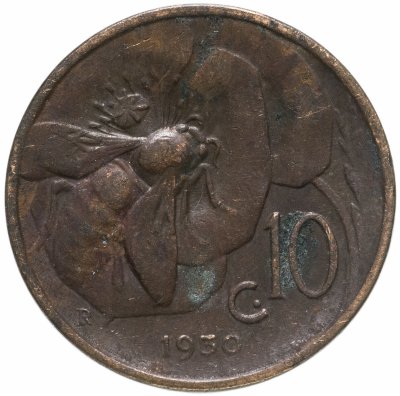 купить Италия 10 чентезимо (centesimi) 1919-1937, случайный год