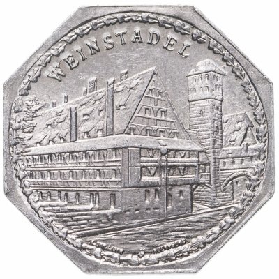 купить Германия (Нюрнберг) нотгельд 20 пфеннигов 1921 "Винокурня" трамвайный жетон