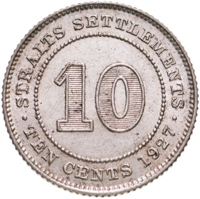 купить Стрейтс Сетлментс 10 центов (cents) 1927