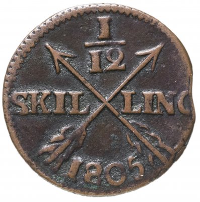 купить Швеция 1/12 скиллинга (skilling) 1805
