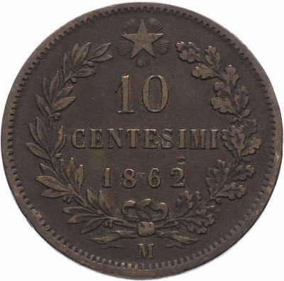 купить Италия 10 чентезимо 1862 M