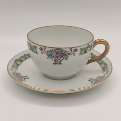 купить Чайная пара с цветочным декором (в подборе), Robert Haviland & Le Tanneur, Coiffe Limoges France, фарфор, деколь, золочение, Франция, 1890-1940 гг.