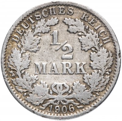 купить Германия 1/2 рейх марки 1906 "А"