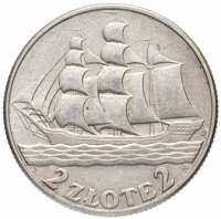 купить Польша 2 злотых (zlote) 1936 "15 лет морскому порту Гдыня"