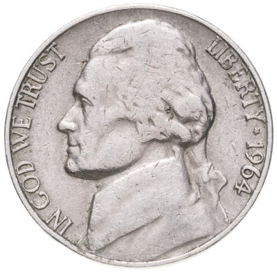 купить США 5 центов (cents) 1964 "Jefferson Nickel (Джефферсон)" "D"