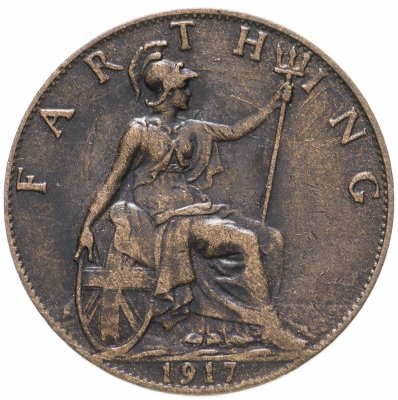 купить Великобритания 1 фартинг (farthing) 1917
