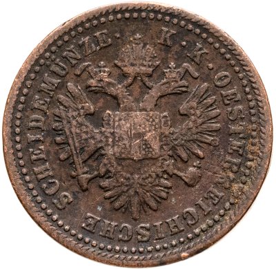 купить Австрия 1 крейцер (kreuzer) 1851, знак монетного двора "A" - Вена