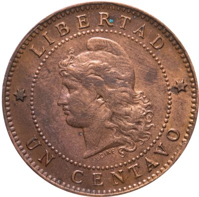 купить Аргентина 1 сентаво (centavo) 1890