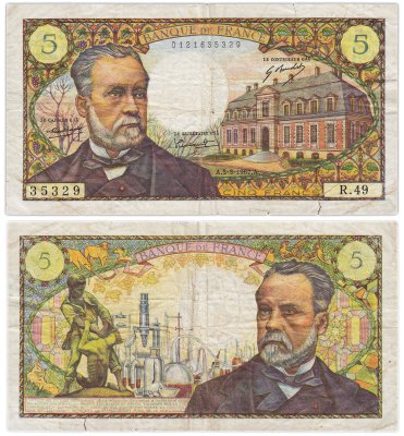 купить Франция 5 франков 1967 (Louis Pasteur, Луи Пастер) Pick 146