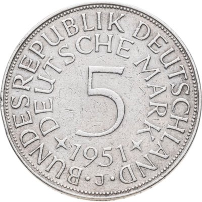 купить Германия 5 марок 1951 "J" Серебро