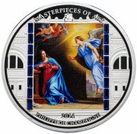 Купить Острова Кука 20 долларов 2014 "Шедевры живописи - Филипп де Шампань - Благовещение", в футляре с сертификатом