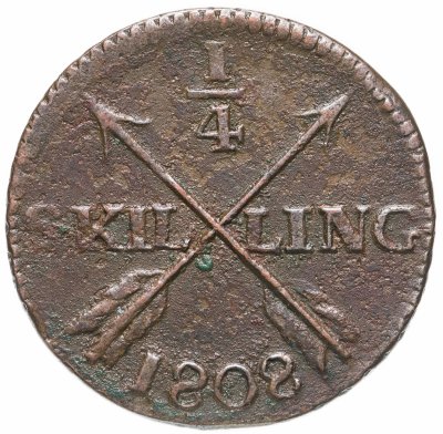 купить Швеция 1/4 скиллинга 1808