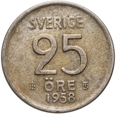купить Швеция 25 эре (ore) 1958