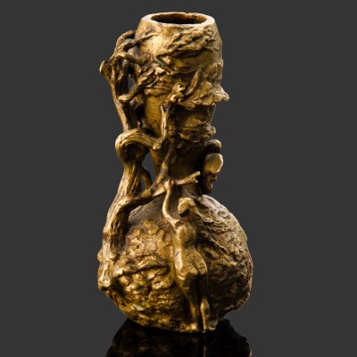 купить Ваза (подсвечник) в виде дерева с фигурой девушки и совы, бронза, Западная Европа, 1880-1910 гг.