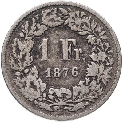 купить Швейцария 1 франк (franc) 1876