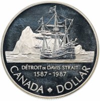 купить Канада 1 доллар (dollar) 1987 "400 лет открытию пролива Дейвиса"