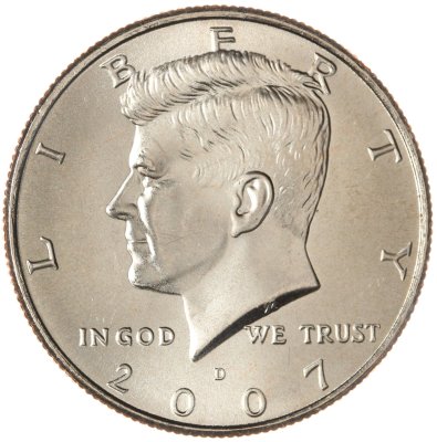 купить США 50 центов (1/2 доллара, half dollar) 2007 D Kennedy Half Dollar (Кеннеди) знак монетного двора "D" - Денвер