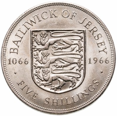 купить Остров Джерси 5 шиллингов (shillings) 1966 " 900 лет битве при Гастингсе"