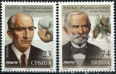 купить Сербия Серия Почтовых марок 2014 "Юбилеи известных сербских учёных"