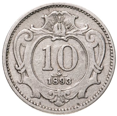 купить Австрия 10 геллеров (heller) 1893