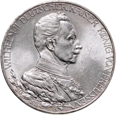 купить Германская Империя, Пруссия 3 марки (mark) 1913 A 25 лет правлению Вильгельма II