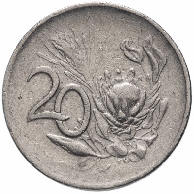 купить ЮАР 20 центов (cents) 1965 надпись на английском "SOUTH-AFRICA"