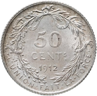 купить Бельгия 50 сантимов (centimes) 1912 Надпись на французском - 'ALBERT ROI DES BELGES'